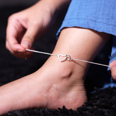 Mashha 925 silver Eternal Love Heart Anklet
